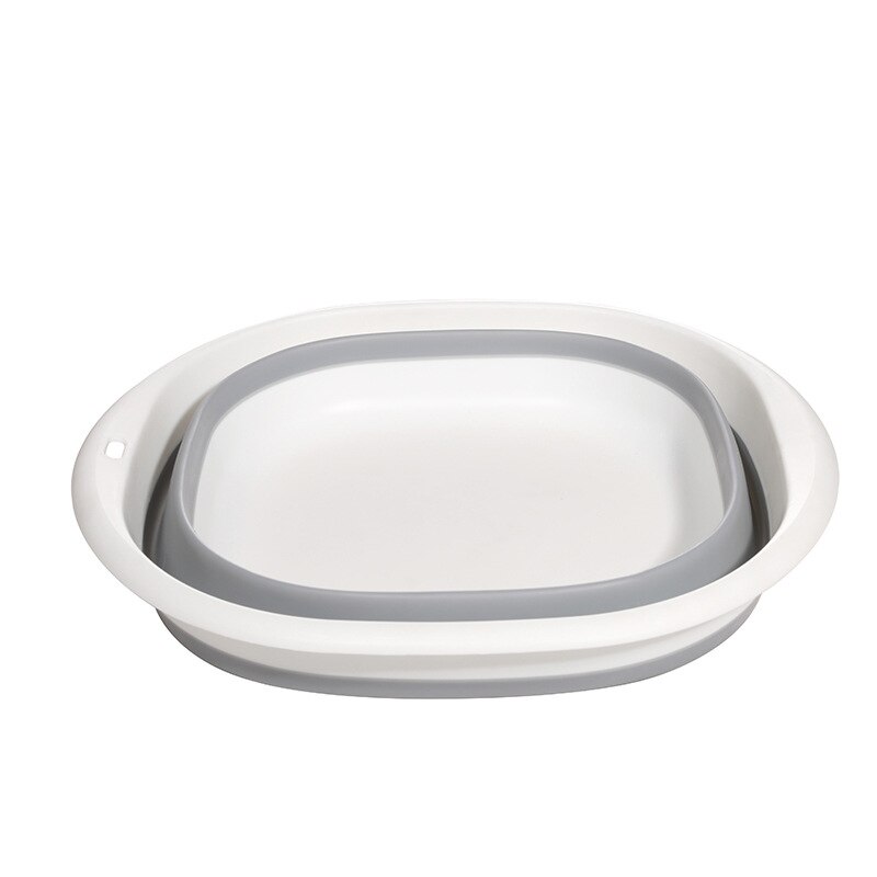 Bassin pliable en Silicone, 3 tailles, Portable, pour laver les légumes et les fruits, panier de Camping, pique-nique, outils de nettoyage: GRAY / M