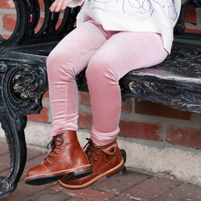 Baby piger bukser guld fløjl leggings til pige forår efterår børn bukser småbørn joggingbukser tøj