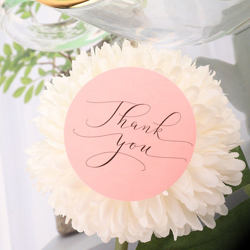 120pcs Pink label paper Thank You Sticker Seal Labels Christmas Decoration Sticker for Package Stationery Sticker