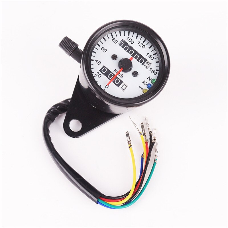 Modified Motorcycle Odometer Motorbike Waterproof LED Speedometer Instrument Retro Double Shell