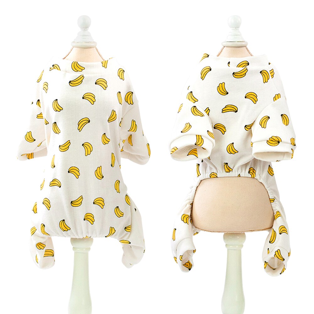 Pyjama pour petit chien, vêtement mignon et doux pour animaux de compagnie, combinaison pour petit chien, Chihuahua, chat, chiot: Banana / S