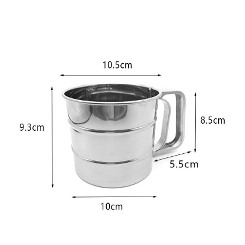 Edelstahl Gittergewebe Mehl Sichter Mechanische Backen Gebäck Werkzeuge zurück Glasur Shaker Sieb Tasse bilden Backformen