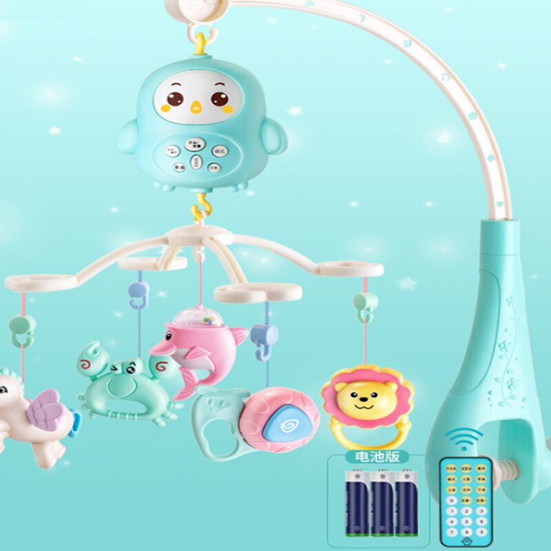 Sonajeros para cuna de bebé, juguetes de música educativos, timbres para cuna, juguete infantil para bebés de 0 a 12 meses para recién nacidos: Azul