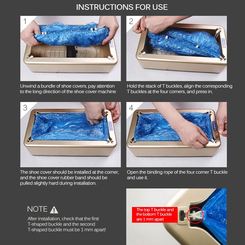 Automatische schoenovertrek dispenser, wegwerp plastic schoen- en laarzenovertrek machine voor thuis en op kantoor