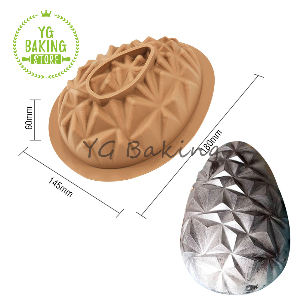 Dorica, varios huevos de Pascua, de molde para Mousse de Chocolate, bricolaje, rompible, molde de silicona para dulces, herramientas de decoración de pasteles, utensilios para hornear: Verde militar