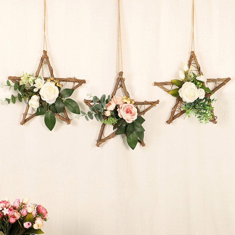 Artificial Five-pointed Star Flower Indoor Outdoor Garland Simulation Rose Easter Bouquet Mother's Day Home Decoration