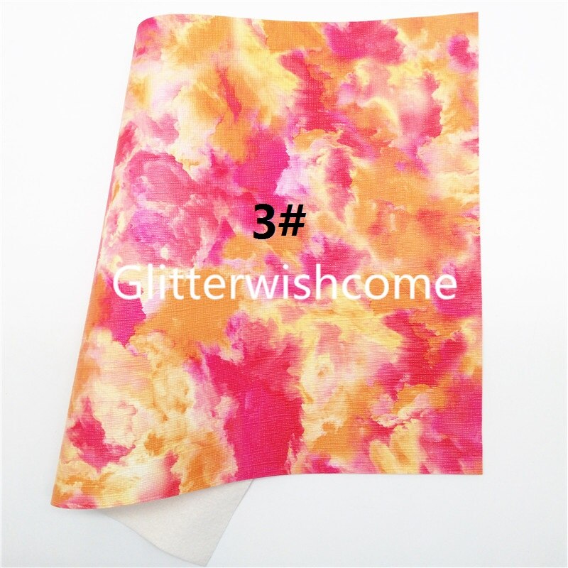 Glitterwishcome 21X29CM A4 Size Tie Dye Cloundy Faux Leer Synthetisch Leer Met Zacht Vilt Backing Voor Maken Bows GM172C