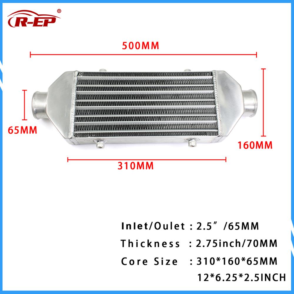 Intercooler Universal Radiador 530x130x65 Inlet Outlet ID 57MM for Turbo Super Charger Cold Air Intake Radiator 6061 Aluminum