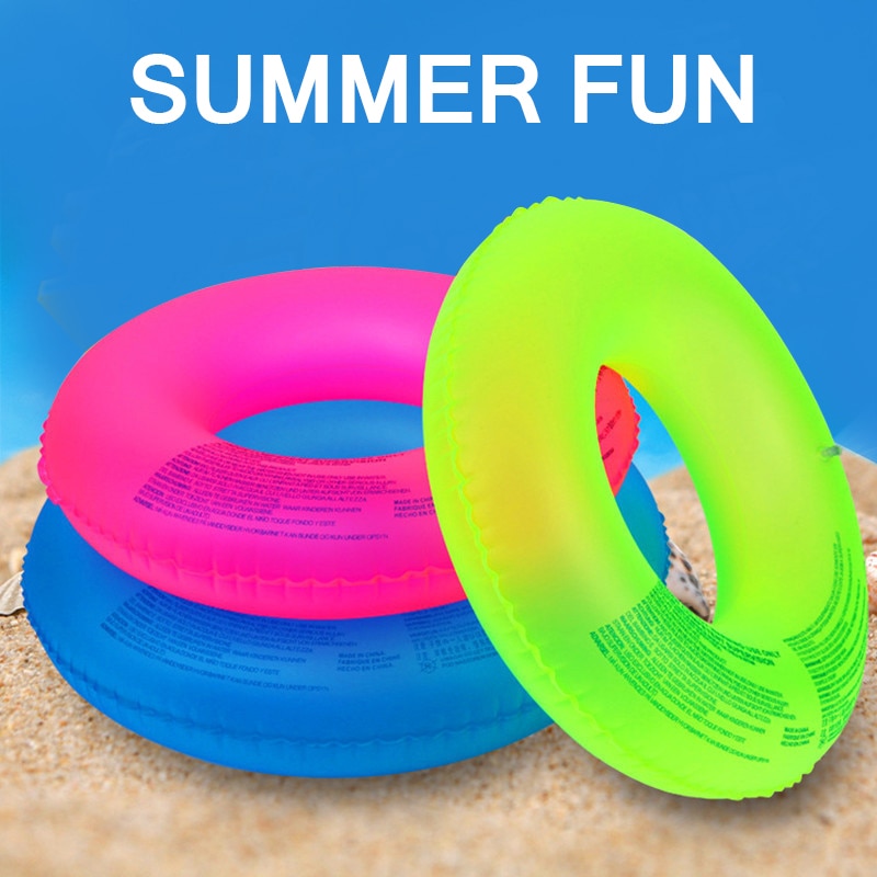 Fluorescent Inflatable Pool Swimming Ring Pool Float Swimming Circle Floating Tube Ring Summer Water Sports Toys for Women Kids