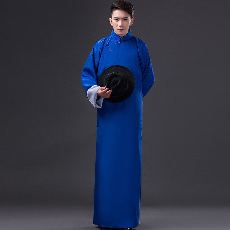 Disfraz tipo túnica tradicional de Príncipe emperador real antiguo chino para hombres: Blue