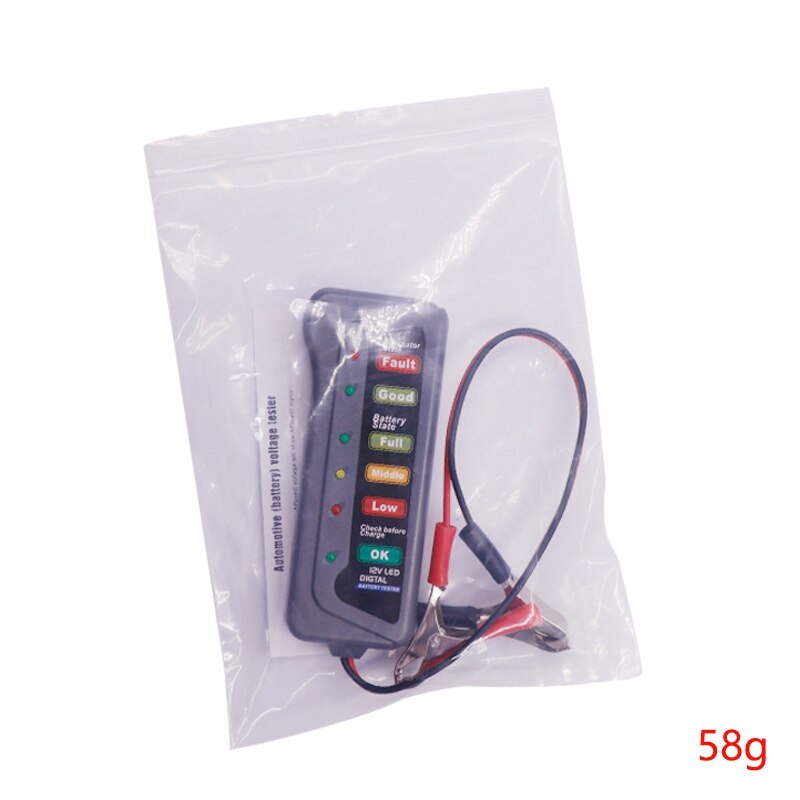 6 LED Lights Mini Universal Car Battery 12V Tester Digital Display Vehicle Starting Device Scanner Battery Measurement Analyzer: Oppo Pack