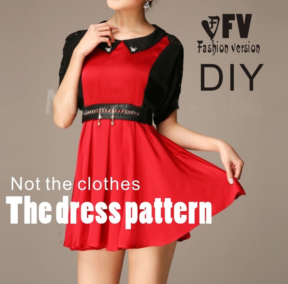 Clothing DIY The dress Dresses Sewing Pattern cutting drawing Dress Sewing Template BLQ-36