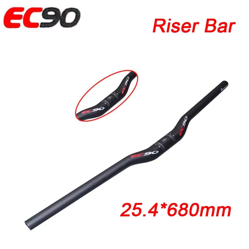Manillar de bicicleta de carbono EC90, manillar ultraligero para bicicleta de montaña de 25,4mm y 31,8mm, barra plana/riser de carbono completa: Amarillo claro