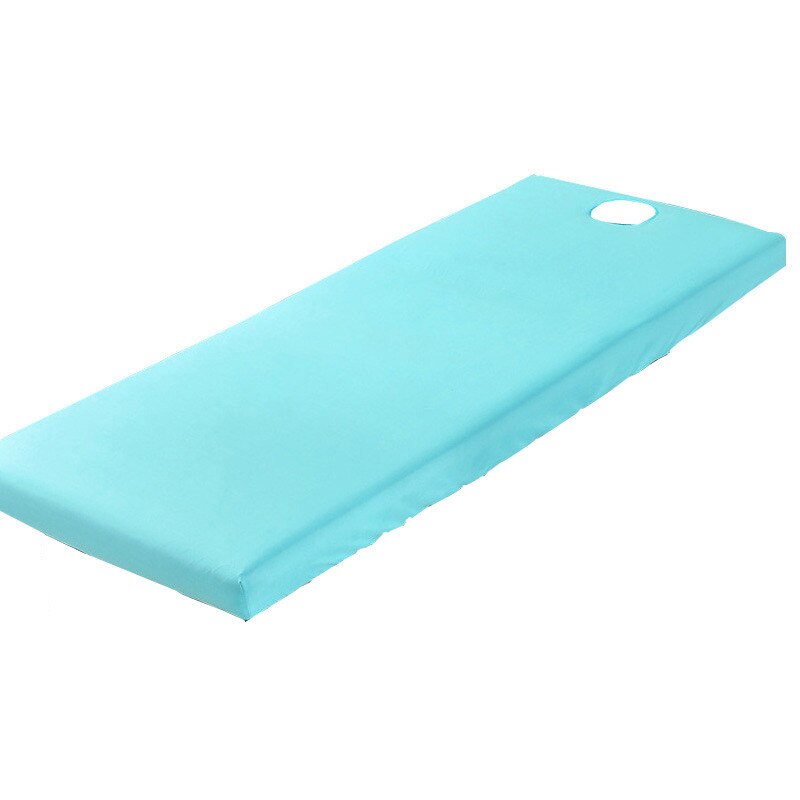 Spa sengelåg med ansigtshul hudvenlig massage skønhedssalon borddug polyester sengetæksark ren farve: Blå