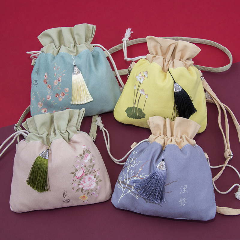 Crossbody Tas Antieke Tas Vrouwelijke Schoudertas Mobiele Telefoon Zak Chinese Karakter Afdrukken Vrouwelijke Schoudertas