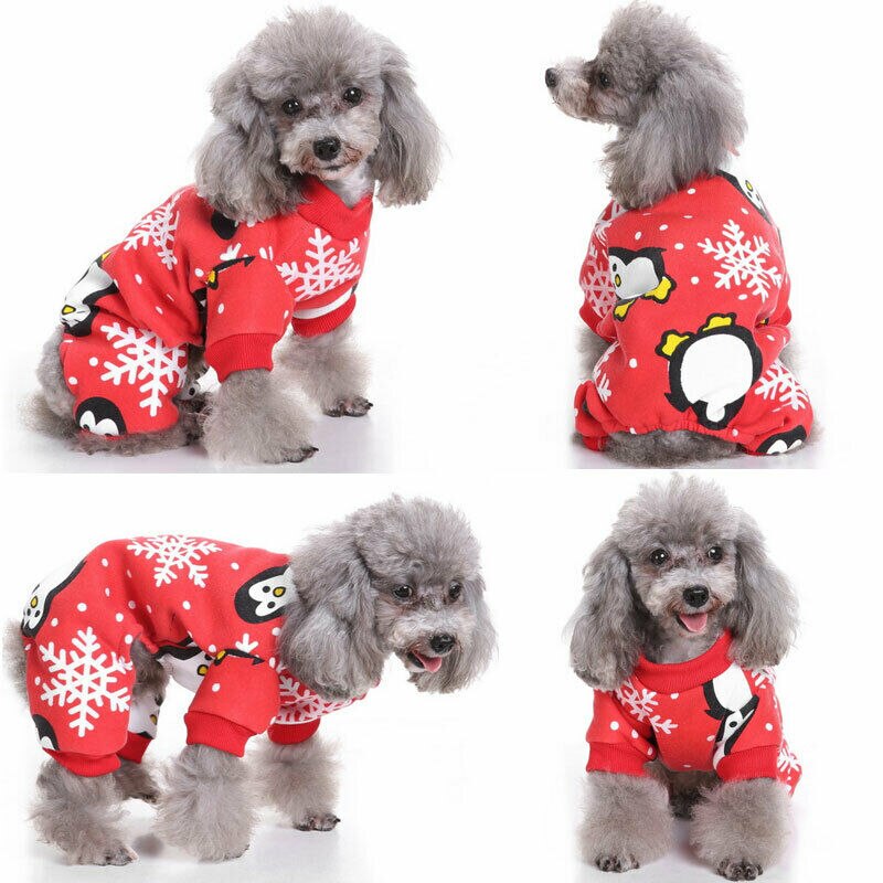 Pet Dog Christmas Clothes Xmas Dress-up Pet Costume Puppy Cat Jumpsuit Santa Poker Jacket Funny Pet Dog Apparel Clothing