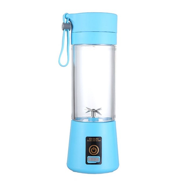 6 Blade Blender USB Mixer Electric Orange Juicer Machine Smoothie Blender Mini Food Lemon Squeezer Juice Press Extractor: blue