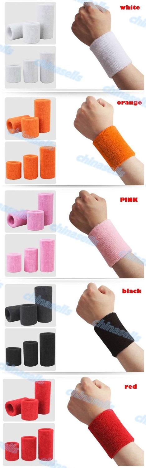 50pcs Sports Sweatband Cotton 8*8cm Terry Cloth Wrist Sweat Bands Tennis Fitness Basketball Wristband Wrist Support Protector