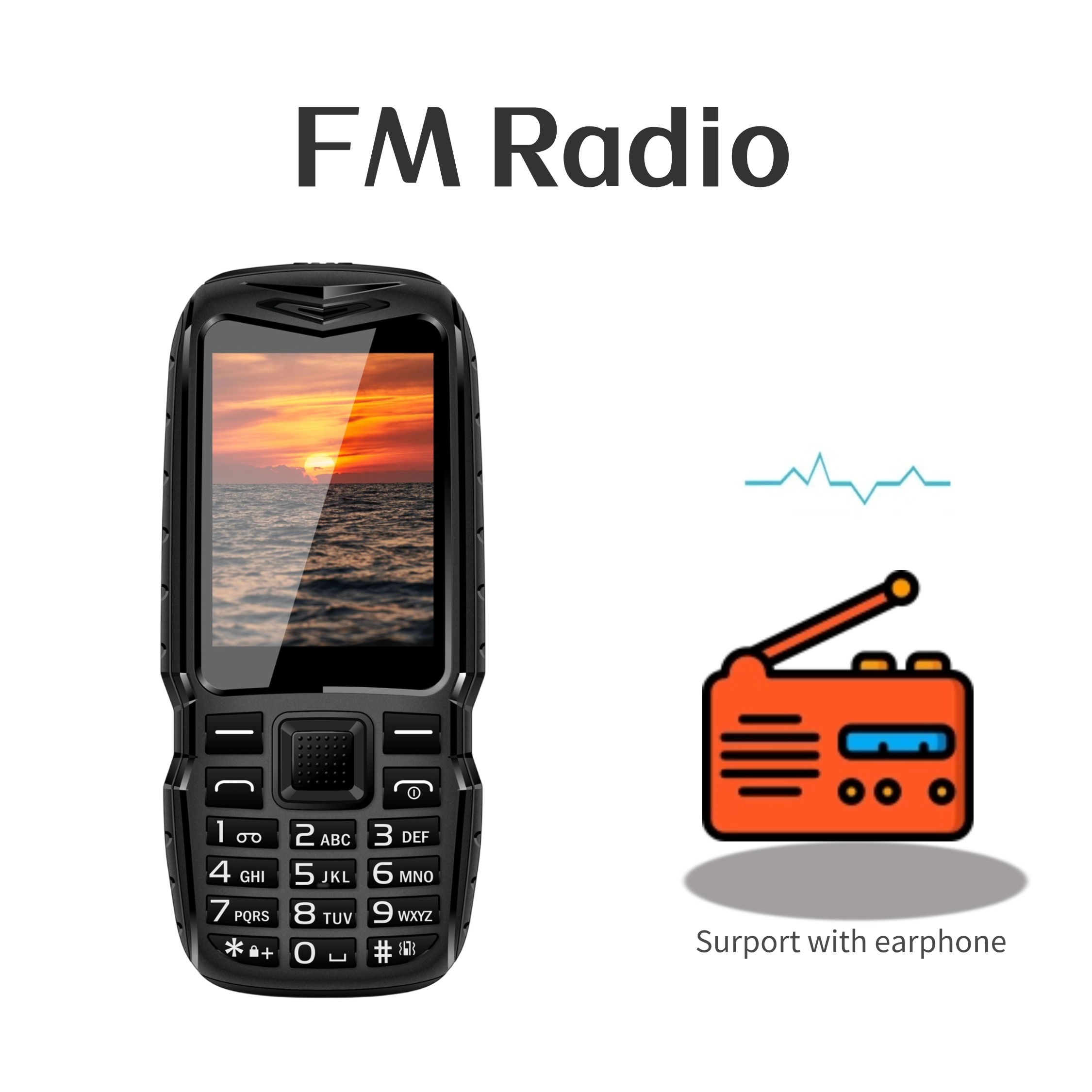 Mafam  n6700 duurzame mobiele telefoon, simlockvrij, grote batterij, 2.4 inch scherm, twee simkaarten, zaklamp, lage straling, bluetooth, draagbare mobiele telefoon