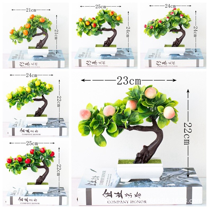 Kunstig plante multistil mini pottebonsai lite frukttre pottet til bryllup hjemme borddekorasjoner butikk hotell fest deco