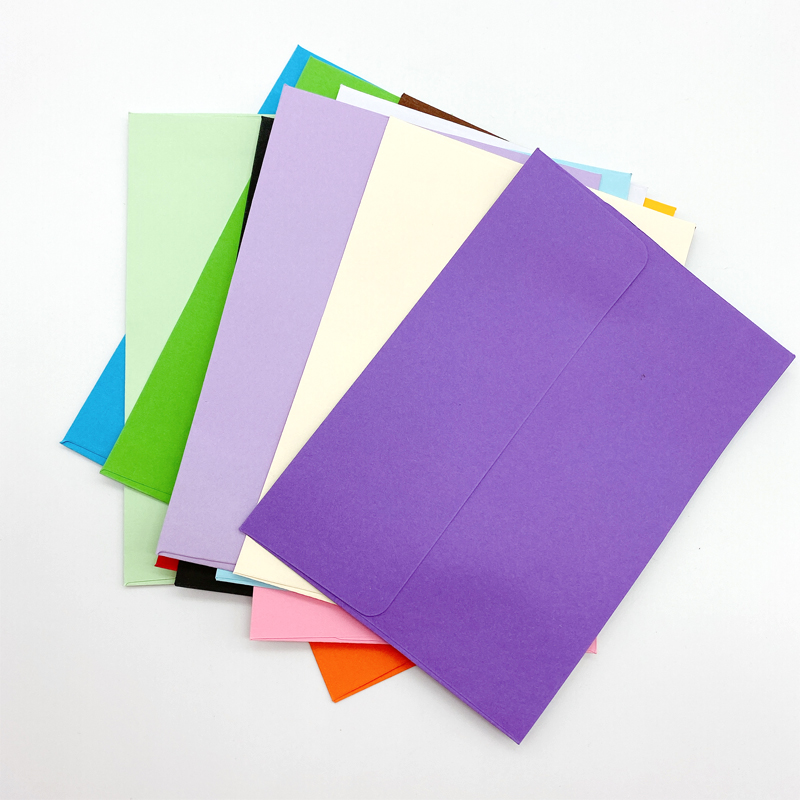 Lot de 10 jolies enveloppes en papier Kraft, petites enveloppes décoratives, couleurs acidulées