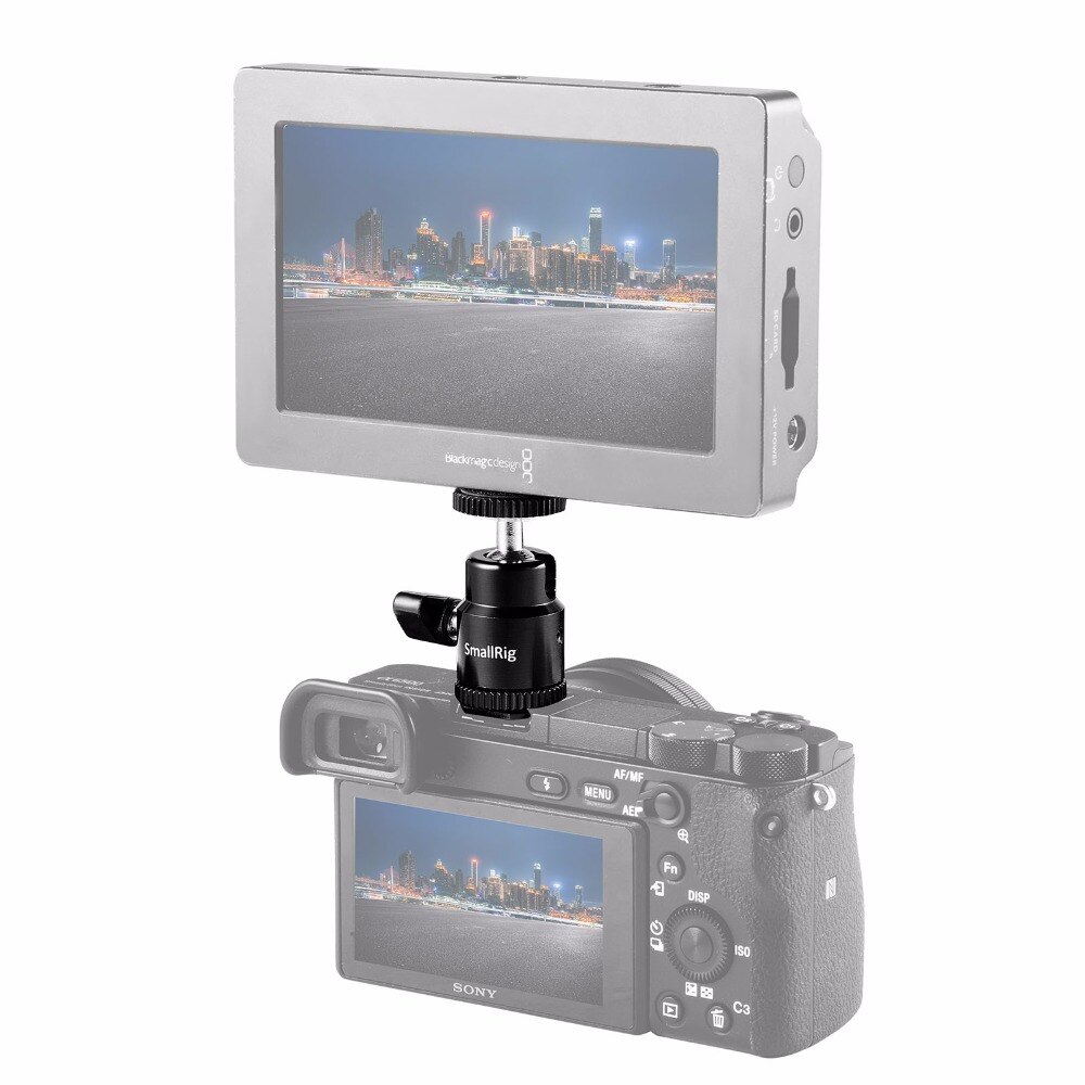 SmallRig – pince à tête sphérique avec adaptateur de montage de chaussure, pour trépied d&#39;appareil photo, lumière LED, support de Flash, dégagement rapide 1639