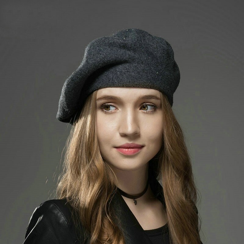 Vintage Winter Wool Berets Women Solid Drilling Octagonal Hat Artist Ladies Berets High Street Headwear Korea Style Cap