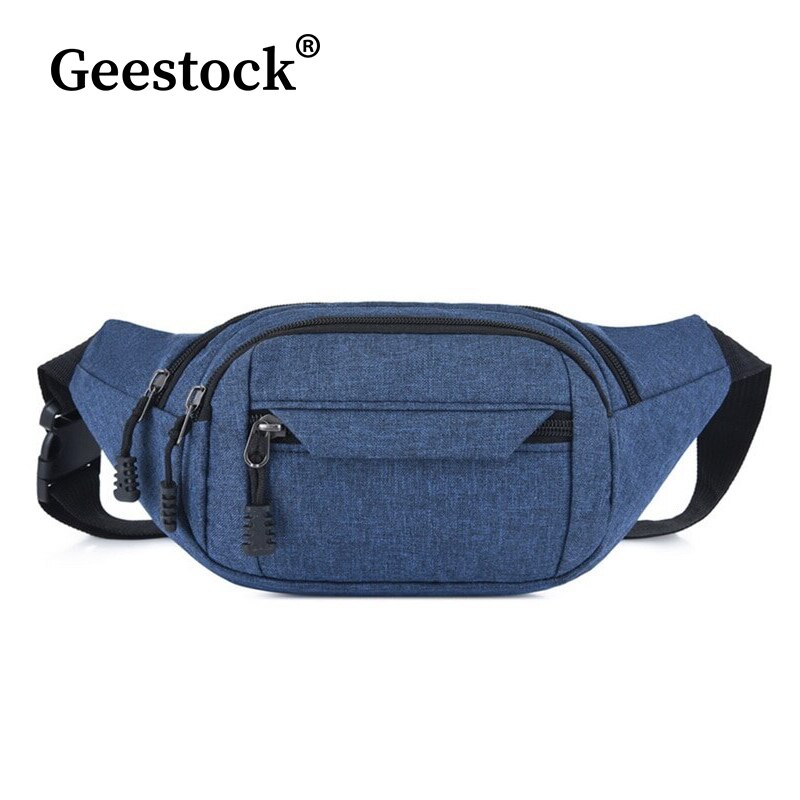 Marsupio da uomo e da donna borsa da cintura in tessuto Oxford moda semplice borsa da donna Casual marsupio: Blue