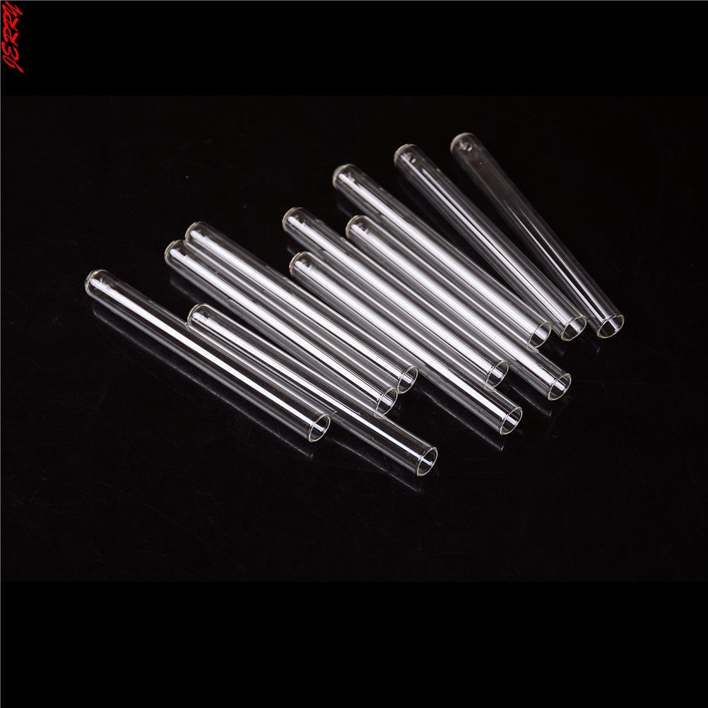 Tubo de ensayo de vidrio Pyrex transparente, 100mm de largo y grueso, 10x100mm, lote de 10 unidades,