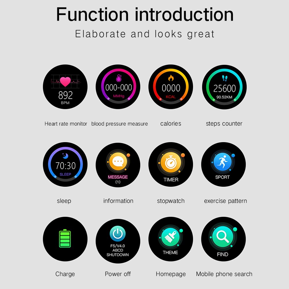 P6 intelligente fitnesshorloges met bluetooth sport, stappenteller, waterdichte smartwatch, stappenteller, bloeddrukmeter, slimme armband en polsbandje.