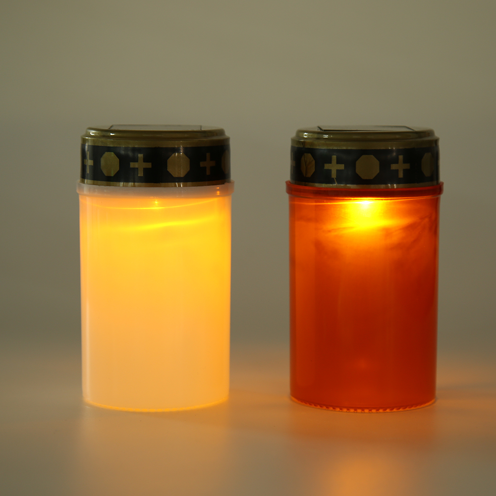 Elektronische led-kaars voor begraafplaatsrituelen, vlamloze theelichtjes op zonne-energie, decoratieve theelichtjes, kaars op zonne-energie