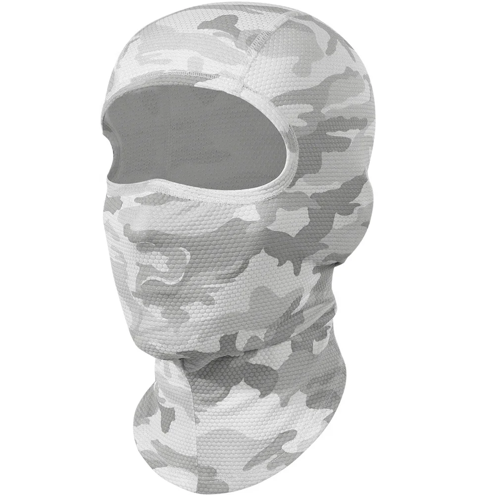 Ciclismo rosto cheio balaclava máscara facial de resfriamento respirável gelo seda wicking absorvente chapelaria para capacete da bicicleta equitação engrenagem: CINZA