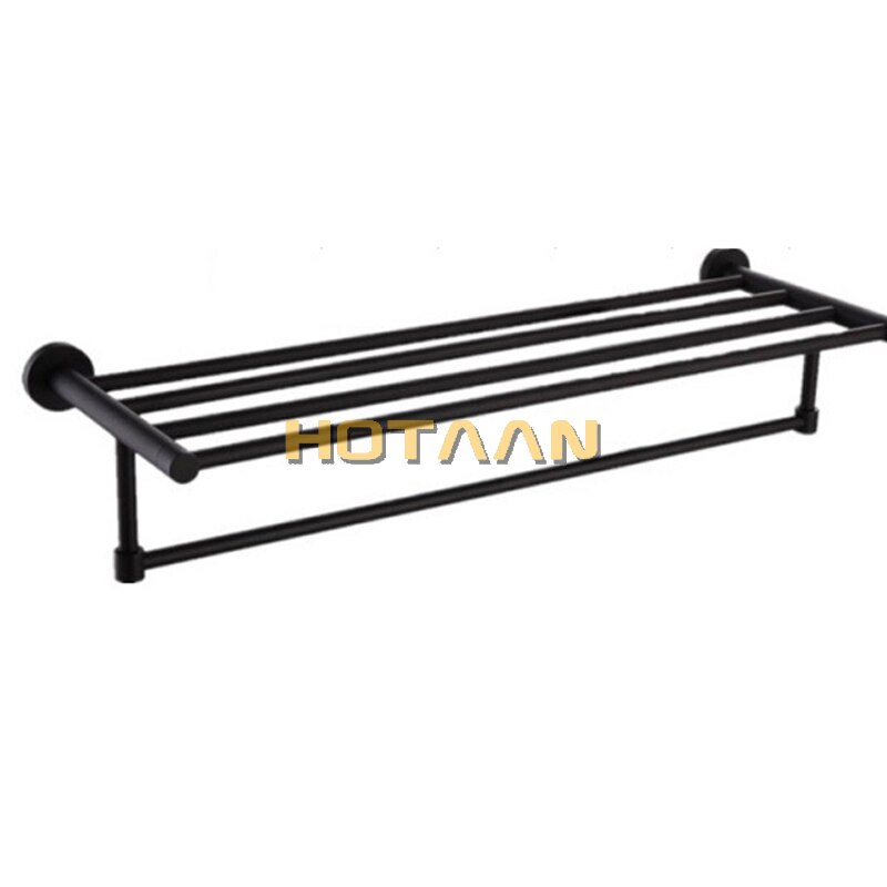 Hotaan-toallero ajustable de estilo moderno, color negro mate, Base redonda, espacio montado en la pared, barras de aluminio, colgador de toallas