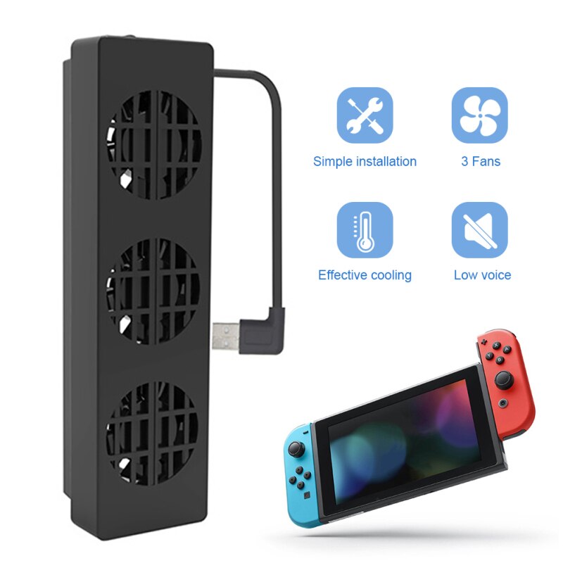 Pour Console Nintendo Switch DC 5V 3-Ventilateur Superbe Externe USB Ventilateur De Refroidissement Refroidisseur D'accueil D'échappement De Refroidissement Ventilateur De Radiateur