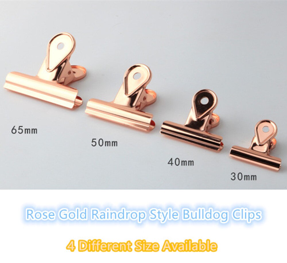 Gold & Rose Gold Heavy Duty Bulldog Clips Duckbill Clip Clamp for Office Bills or Household Kitchen Sealing Supplies 4 Sizes