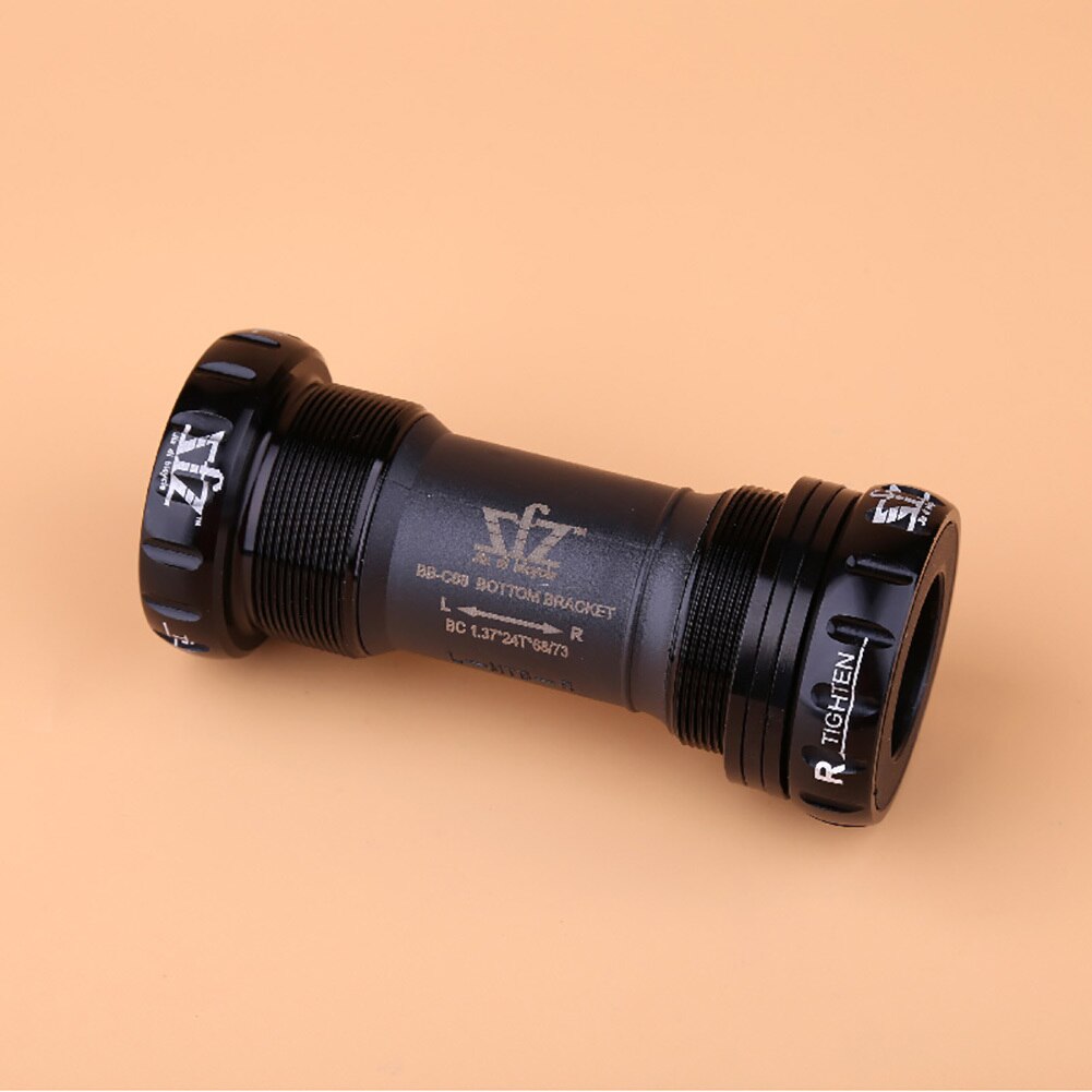 Trapas 68/73mm fietsassen mtb racefiets trapas waterdicht cnc aluminiumlegering bb crankstel as onderdelen: Zwart