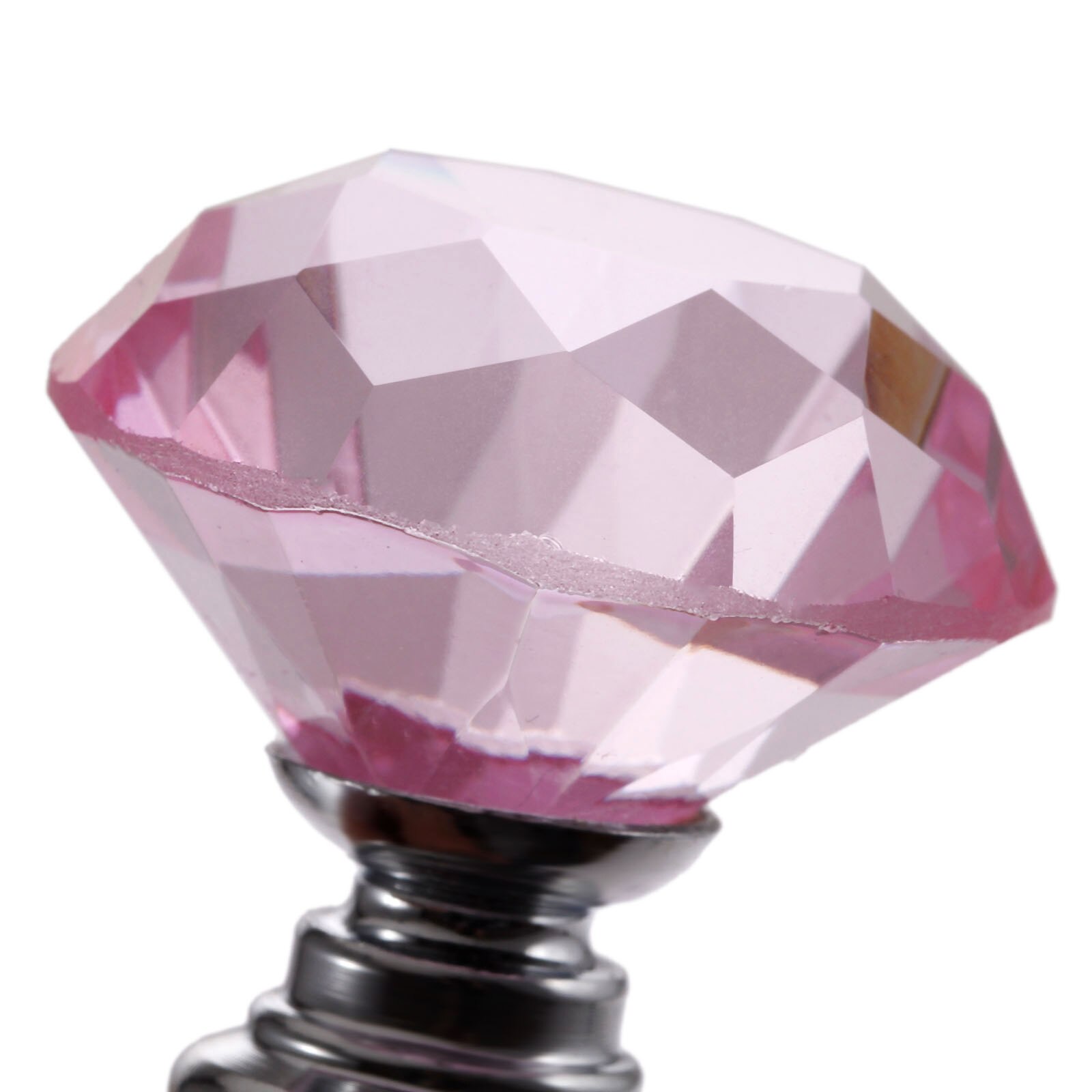1x rosa diamantformade knoppar i kristallglas garderob skåp dra handtag för dörrhandtag i köksskåp