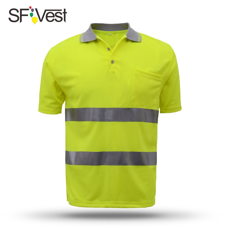 Hi vis t paita työturvallisuus vaatteet työvaatteet dry fit t paita lyhythihainen heijastava turvapaita