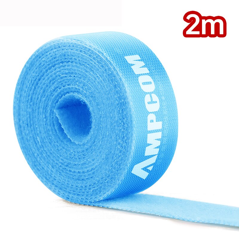 AMPCOM Klettband mit Klettverschluss, Klebebandstreifen, Nylon-Kabel-Organizer, selbstklebendes Verwaltung, wiederverwendbarer Kabelbinder für Telefonkabel: Silber