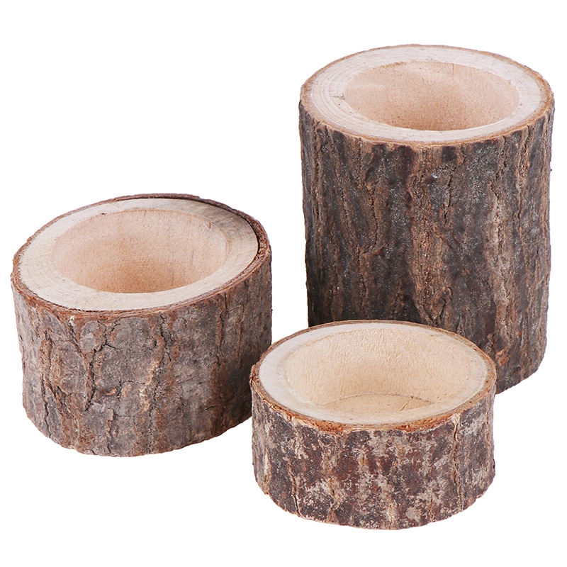 Maceta de madera creativa de 1 pieza para jardinera suculenta, soporte de vela, maceta de interior, adorno decorativo