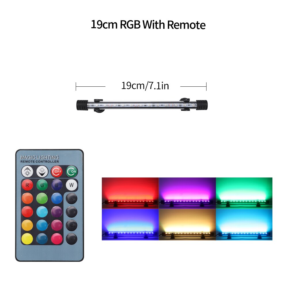 Zeven Masterrgb Aquarium Licht 18-57Cm Afstandsbediening Duiken Lamp Kleurrijke Lamp 90-260V Lamp Voor planten Aquarium Amfibische Gebruik: SZD-Q20RM