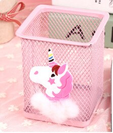 Vase à crayons rose licorne Cactus flamant rose Pot à crayons carré maquillage porte-pinceau papeterie fournitures de bureau: Unicorn1