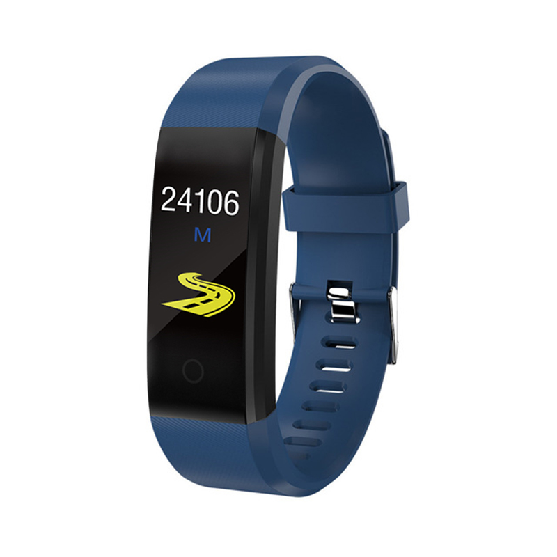 TOP Bracelet intelligent Sport Bracelet santé fréquence cardiaque pression artérielle bande intelligente activité Fitness Tracker Smartband PK M2 M3 ID115: Bleu