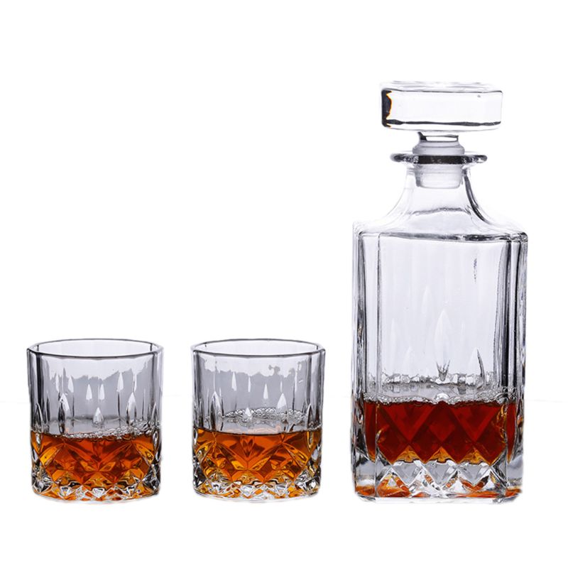 Whisky Karaf en Glazen Bar Set, voor Liquor Scotch Bourbon Wijn of Wodka-Inclusief 2 Whisky Bril