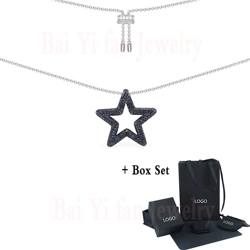 Moda jóias marroquinas nova cor ajustável estrela colar de ouro branco requintado estrela decoração feminino romântico jóias presente: AC5443XKB box set