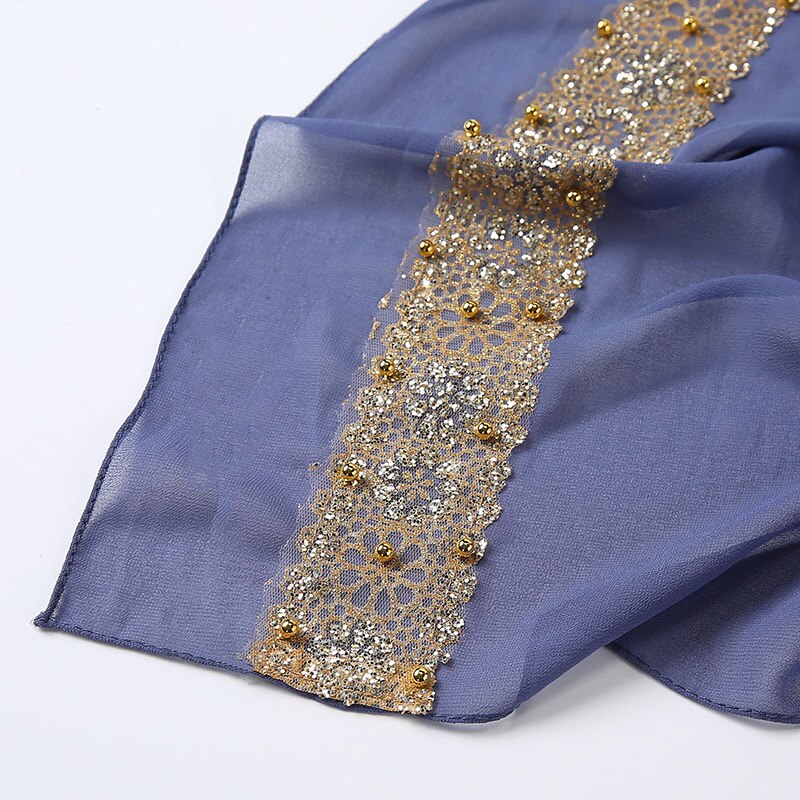 85*180Cm Moslim Chiffon Hijab Sjaal Voor Vrouwen Islamitische Kant Hoofddoek Foulard Femme Effen Sjaals En Wraps Hijab dames
