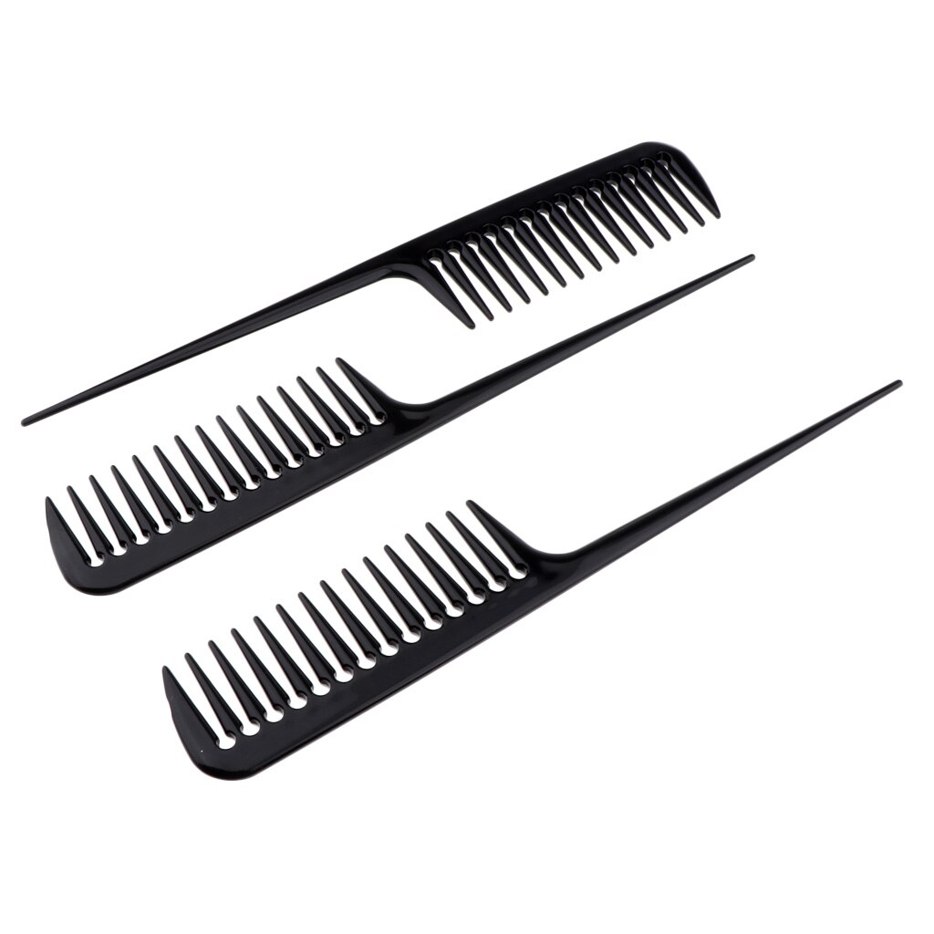 3Pcs Barber Plastic Hair Teasing Comb Lifting Back Combing Brush Rat Tail