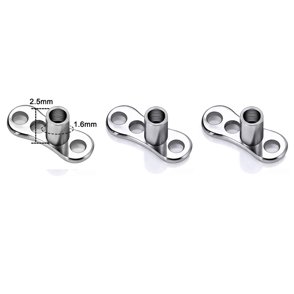 ZS 1 Set 2.5/3/4MM CZ Crystal Micro Dermal Piercing Men Women Stainless Steel Dermal Anchor Surface Piercings Opal Skin Diver: RED