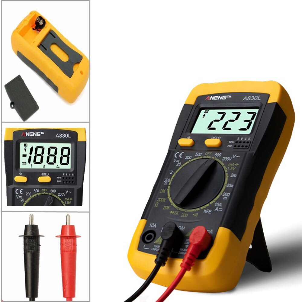 Digital Multimeter Voltmeter Ammeter ESR Meter Mini Multimeter Multi Meter AC/DC Volt DC Current On and off Tester