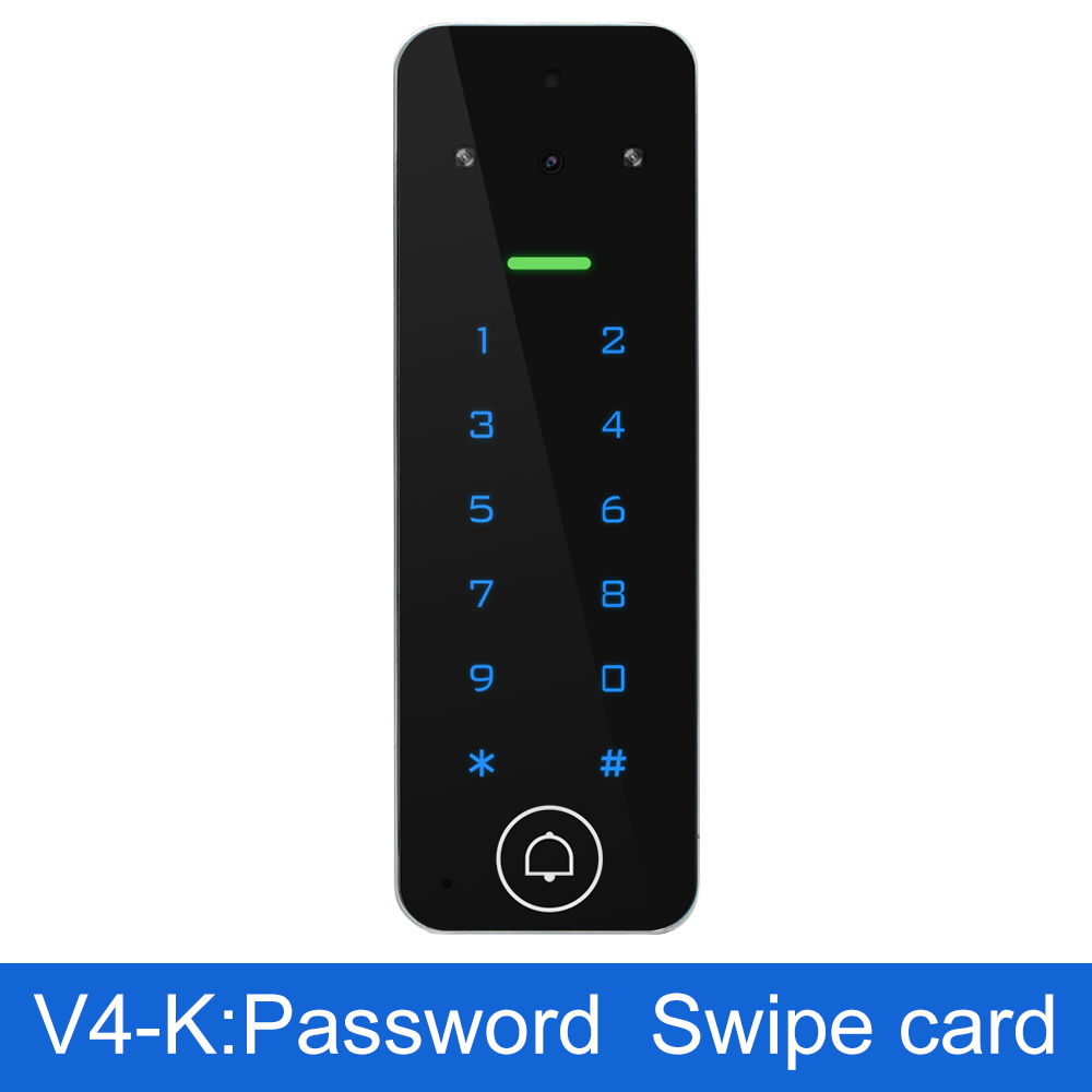 Wifi Home Video Intercom 1080P Video Deurbel Camera Biometrische Vingerafdruk Toegangscontrole Systeem Appartement Tuya Smart Life Ip65: Golden